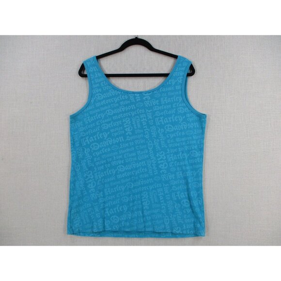 Harley-Davidson Womens Blue Tank Top 2W Cotton/Spandex Made In Mexico - Picture 7 of 8